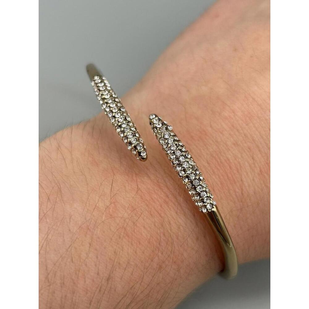 Ivanka Trump Crystal Gold Tone Bangle Cuff Bracelet 5.75” Rare